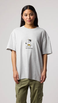 LIGHT GREY MELANGE WIPEOUT TEE