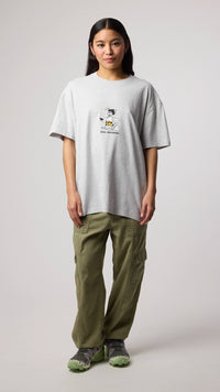 LIGHT GREY MELANGE WIPEOUT TEE