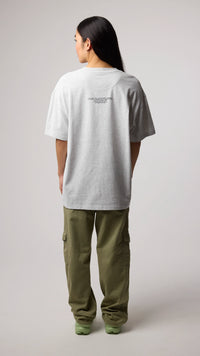 LIGHT GREY MELANGE WIPEOUT TEE