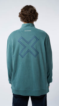 AMAZON GREEN REEF HALF ZIP CREW