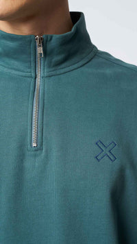 AMAZON GREEN REEF HALF ZIP CREW