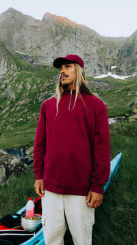 BURGUNDY REEF HALF ZIP CREW