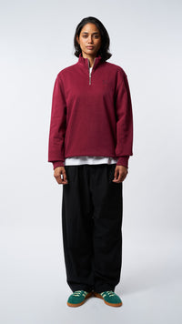 BURGUNDY REEF HALF ZIP CREW