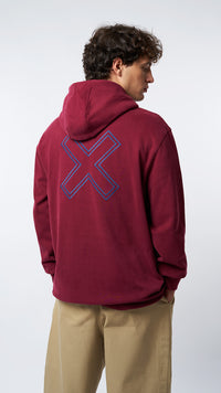 HALF ZIP HOODIE REEF BURGUNDY