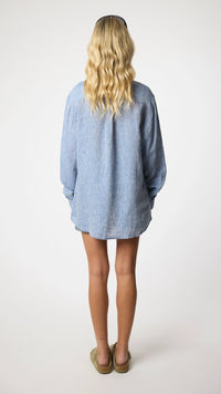 INDIGO BLUE LINEN SHIRT