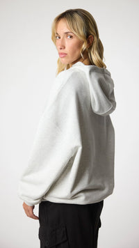 SUDADERA CON CAPUCHA CLEAN LIGHT GREY MELANGE