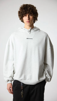 SUDADERA CON CAPUCHA CLEAN LIGHT GREY MELANGE