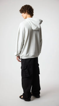 LIGHT GREY MELANGE CLEAN HOODIE