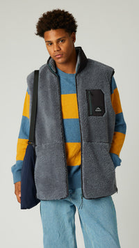 DARK GREY ROPE FLEECE VEST