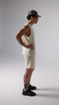 DUSTY CREAM ACTIVE SLEEVELESS TEE