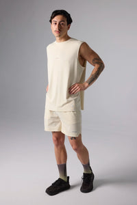 DUSTY CREAM ACTIVE SLEEVELESS TEE