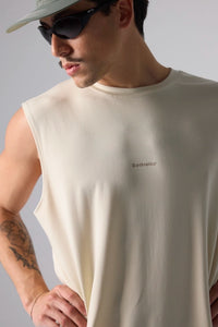 DUSTY CREAM ACTIVE SLEEVELESS TEE