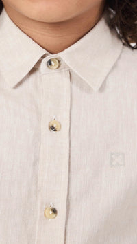 ECRU LINEN KIDS SHIRT