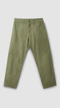 IGUANA GREEN PATCHED STRAIGHT PANT