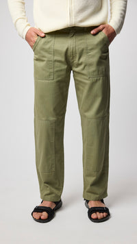 IGUANA GREEN PATCHED STRAIGHT PANT