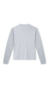 LIGHT GREY MELANGE BANANA POCKET LS TEE