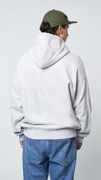 LIGHT GREY MELANGE PATCH HOODIE