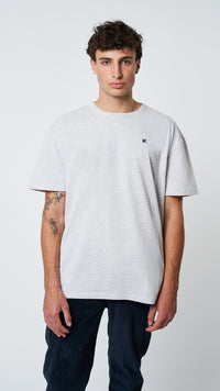 LIGHT GREY MELANGE PATCH TEE