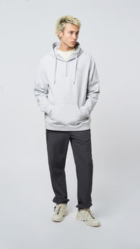 LIGHT GREY MELANGE REEF HALF ZIP HOODIE