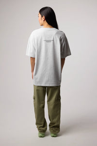 LIGHT GREY MELANGE WIPEOUT TEE