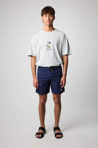 LIGHT GREY MELANGE WIPEOUT TEE