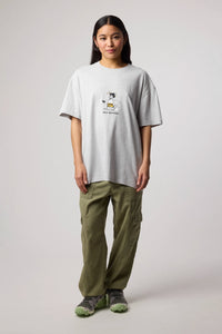 LIGHT GREY MELANGE WIPEOUT TEE
