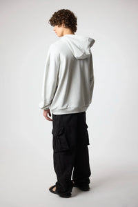 LIGHT GREY MELANGE CLEAN HOODIE