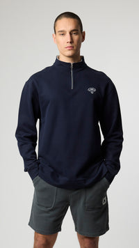 SUDADERA HALF ZIP BANK AZUL MARINO