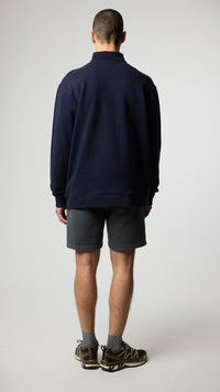 NAVY BANK HALF ZIP CREW