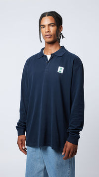 NAVY BLISS LS POLO