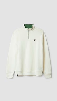 SUDADERA HALF ZIP BANK BLANCO ROTO