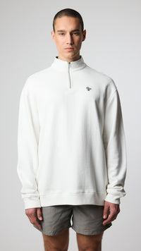 SUDADERA HALF ZIP BANK BLANCO ROTO