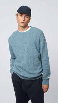 SKY BLUE PATH KNITTED SWEATER