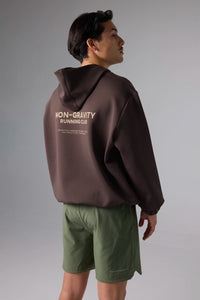 SUDADERA CON CAPUCHA NON-GRAVITY SOLID BROWN