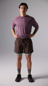 SHORTS TRAIL SOLID BROWN