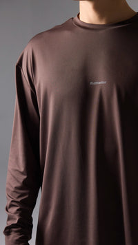 SOLID BROWN TRAIN LS TEE