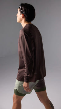 SOLID BROWN TRAIN LS TEE