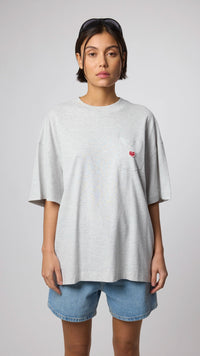 CAMISETA HEART POCKET LIGHT GREY MELANGE