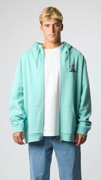 SUDADERA CON CAPUCHA FULL ZIP HARDY ACQUA