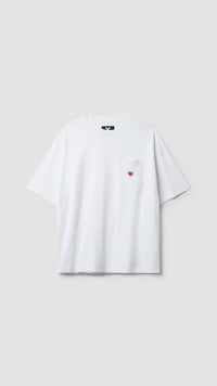 WHITE HEART POCKET TEE