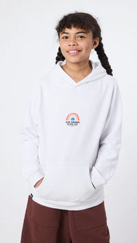 WHITE RAINBOW KIDS HOODIE