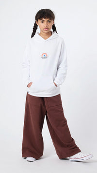 WHITE RAINBOW KIDS HOODIE