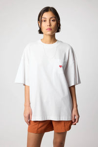 WHITE HEART POCKET TEE