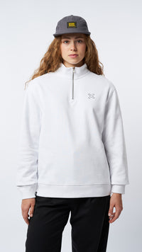 WHITE REEF HALF ZIP CREW