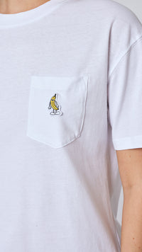 WHITE BANANA POCKET TEE